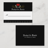 の結婚座席表-ハート付きスケルトン プレイスカード (正面/裏面)