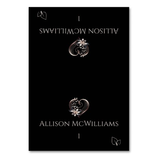 の結婚座席表 – ピンクのハート-ベジタリアンアイコン テーブルナンバー (正面)