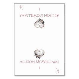 の結婚座席表 – ピンクのハート-ベジタリアンアイコン テーブルナンバー