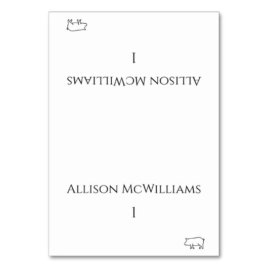 の結婚座席表 – ポークのアイコン – ピモダンンクハート テーブルナンバー (正面)