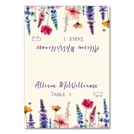 の結婚座席表 – ワイルドフラワー交響曲 –  テーブルナンバー (正面)