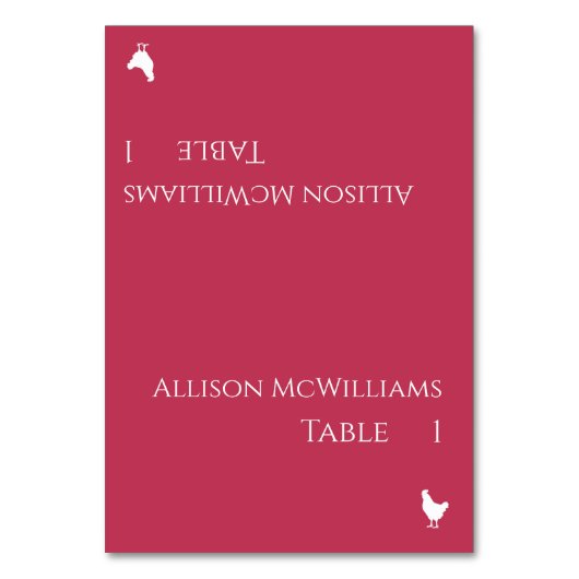 の結婚座席表 – 家きんのアイコン – ビバマゼンタ –  テーブルナンバー (正面)