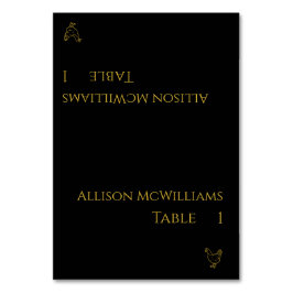 の結婚座席表 – 家きんのアイコン – 黒と金ゴールド テーブルナンバー