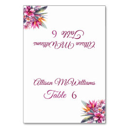 の結婚座席表 – 水の色のトロピカルブリス テーブルナンバー