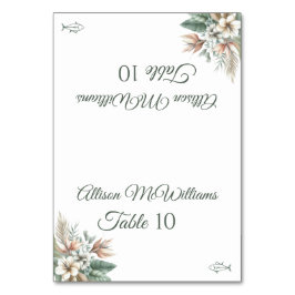 の結婚座席表 – 熱帯エレガンス – 魚のアイコン – テーブルナンバー