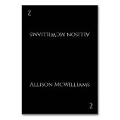 の結婚座席表 – 白黒 テーブルナンバー (正面)