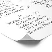 の結婚座席表、編集可能な背景色 ポスター (角)