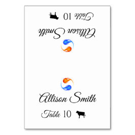 の結婚座席表 – 肉のアイコン – ツイン炎 –  テーブルナンバー