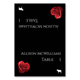 の結婚座席表 – 肉のアイコン – ハート型レッドロス テーブルナンバー