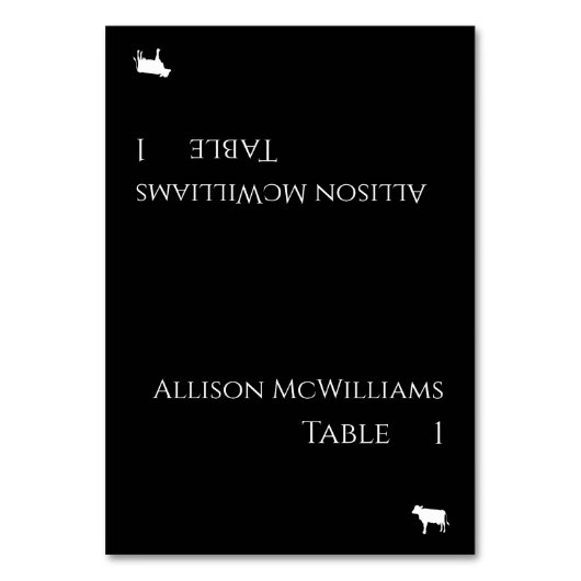 の結婚座席表 – 肉のアイコン – 白黒 テーブルナンバー (正面)