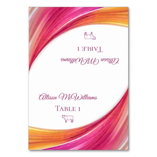 の結婚座席表 – 肉アイコン –  テーブルナンバー (正面)