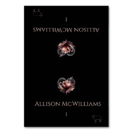 の結婚座席表 – 肉アイコン – ハート付きバラ テーブルナンバー