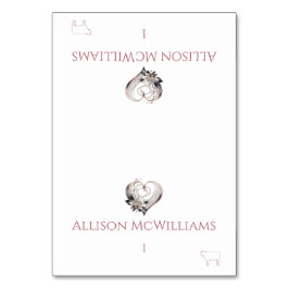 の結婚座席表 – 肉アイコン – ピンクハート テーブルナンバー