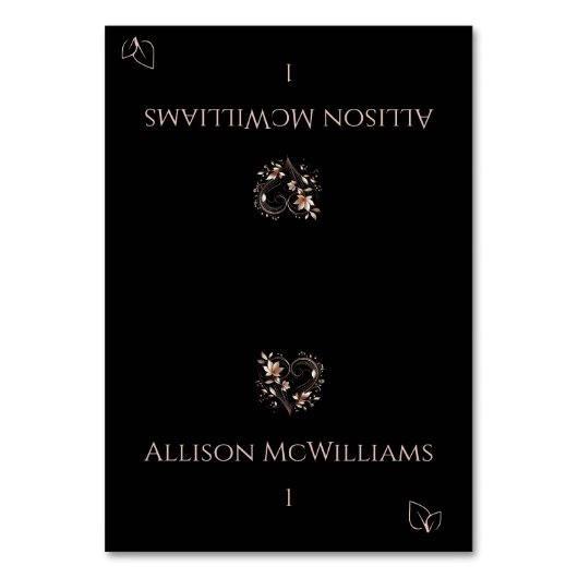 の結婚座席表 – 花 – ベジタリアンアイコン テーブルナンバー (正面)