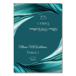 の結婚座席表 – 豚肉アイコン – エメラルドグリーン – テーブルナンバー