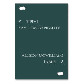 の結婚座席表 – 豚肉アイコン – エメラルドグリーン –  テーブルナンバー