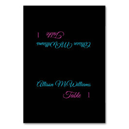 の結婚座席表 – 青とピンク – テーブルナンバー