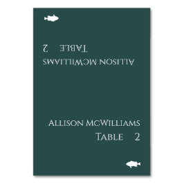 の結婚座席表 – 魚アイコン – エメラルドグリーン –  テーブルナンバー