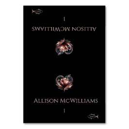 の結婚座席表 – 魚アイコン – ハート付きバラ テーブルナンバー