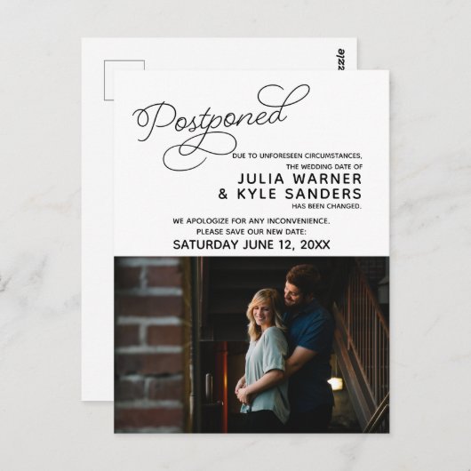 の結婚延期された写真はがき ポストカード (正面/裏面)