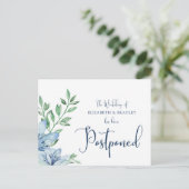 の結婚延期された水彩青開花 ポストカード (スタンド正面)