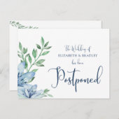 の結婚延期された水彩青開花 ポストカード (正面/裏面)