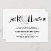 の結婚延期のお知らせ – 転がのみ 招待状 (正面/裏面)