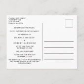 の結婚延期の新しい日付とハートライトクリーム 案内ポストカード (裏面)