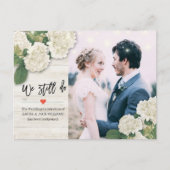 の結婚延期はまだ写真アジサイ 案内ポストカード (正面)