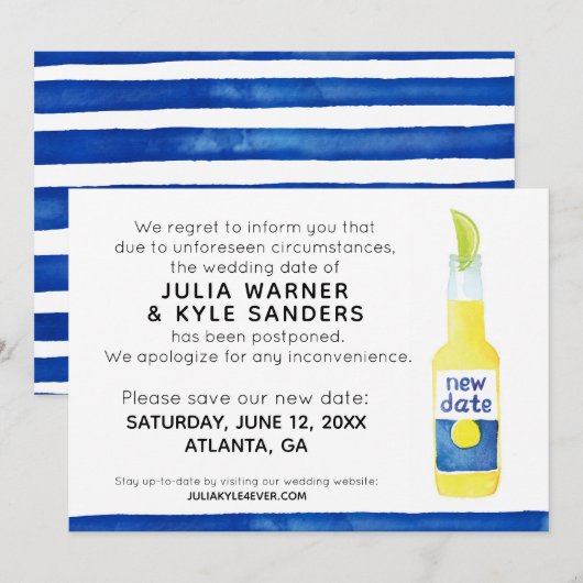 の結婚延期カード (正面/裏面)