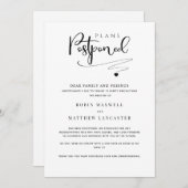 の結婚延期シンプルモダン発表 招待状 (正面/裏面)