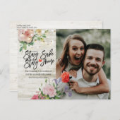 の結婚延期中止自宅とステイ・セーフ・フォト 案内ポストカード (正面/裏面)