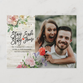 の結婚延期中止自宅とステイ・セーフ・フォト 案内ポストカード