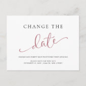 の結婚延期変更バラブラック 案内ポストカード (正面)