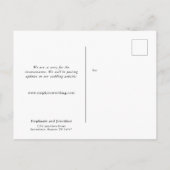 の結婚延期安全性最初のCOVIDスクリプト 案内ポストカード (裏面)