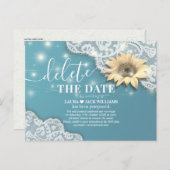 の結婚延期日ひまわりの削除 案内ポストカード (正面/裏面)