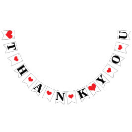 ❤の結婚式の印の装飾ありがとう バンティングフラッグ