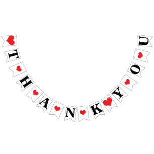 ❤の結婚式の印の装飾ありがとう バンティングフラッグ