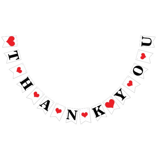 ❤の結婚式の印の装飾ありがとう バンティングフラッグ (全)