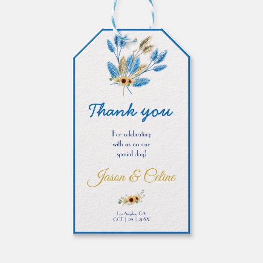 の結婚式の引き出物ギフト来ラベルに感謝 ギフトタグ (正面)