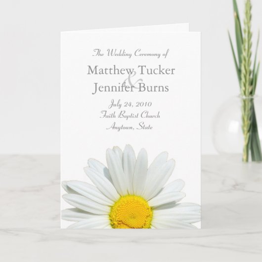 の結婚式プログラム及びカードの注文 プログラム (正面)