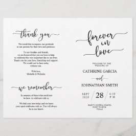 の結婚式プログラム、スクリプエレガントト・ブラック