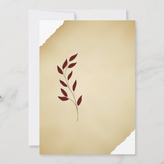 の結婚引き裂かれたセピア幾何学非バイナリ 招待状 (裏面)