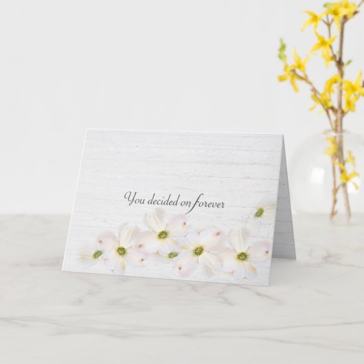 の結婚引用文オン白塗り木材 カード (黄色い花)