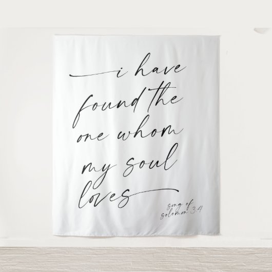 の結婚引用文「I Have Found」背景バナー タペストリー (正面)