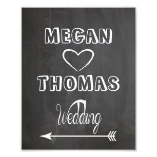 の結婚徴候Chalkboardスタイルパーティーウェイ離れ フォトプリント