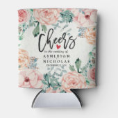 の結婚応援に水の色の花を愛エレガントする 缶クーラー (正面)