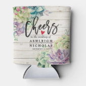 の結婚応援の多肉植物の木を愛す素朴る 缶クーラー (正面)