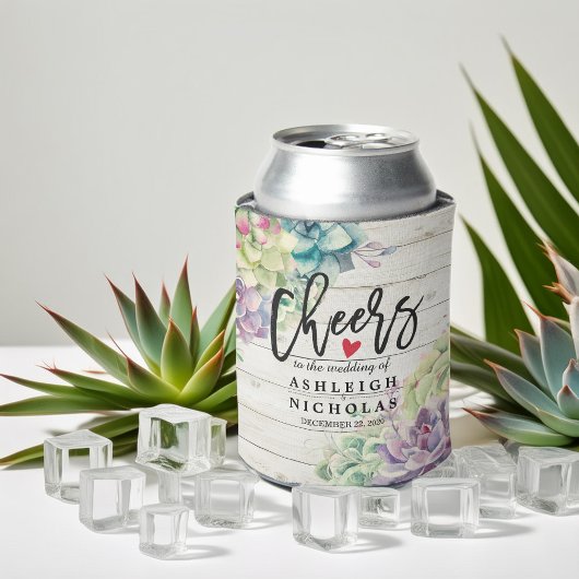 の結婚応援の多肉植物の木を愛す素朴る 缶クーラー