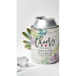 の結婚応援の多肉植物の木を愛す素朴る 缶クーラー